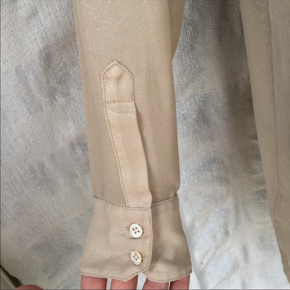 Haute Hippie tan/gold button down tunic size med - Picture 4 of 8